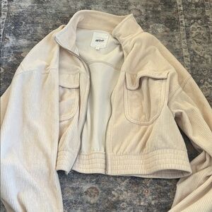 Aerie Cream Utility Corduroy Jacket